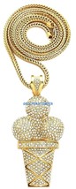 Cono de Helado Nuevo Colgante Con Cristal Diamantes Imitación Y Collar de Franco - £34.68 GBP