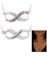INFINITE HOPE red-gemmed infinity charm on 18&quot; fine chain - £3.91 GBP