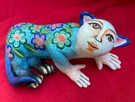 Mexican Fine Folk Art Traditional Barro Petatillo Ubaldo Famma Cat Nagual - £55.75 GBP