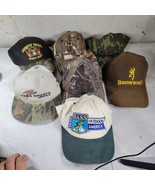 Lot 7 Hats Caps Camo Mossy Oak Strapback Browning Bass Ducks  - $553.85 MXN