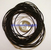 Black woven waxed cotton beading cord,  lace, beading 12 feet 1/2mm thong m041 - £1.51 GBP