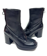 MIZ MOOZ  SOFT LEATHER HEELED  BOOTS BACK ZIP 37EU / 7US BLACK Z-121 - $3,023.30 MXN