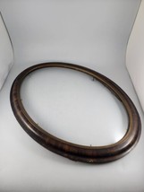 Antique Oval Picture Frame Bubble Glass Tiger Wood Convex Early 1900s 22... - £52.06 GBP