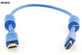 1.5 Ft Hdmi Audio Video Cable 28Awg W/ Ferrite Cores Gold-Plated Blue, H... - $12.99