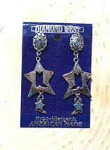 Diamond West Western Style Earrings HYPO-ALLERGENIC Turquoise New - £10.86 GBP