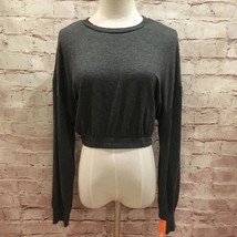 Women&#39;s Cropped Lounge Sweatshirt Colsie Dark Gray Juniors XL - £18.50 GBP