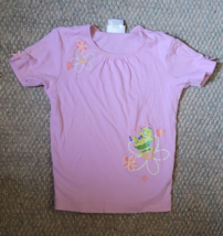 Girls St. Eve Size 6 Shirt Pink Flowers Turtle 100% Cotton Cute Casual S... - £6.29 GBP