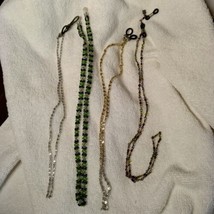 Eyeglass holders 4 total beaded gold tone silver tone beaded chain vintage - $20.00