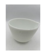Vintage Pyrex Style White Milk Glass #24 Banded Mixing Bowl w/spout 6.5&quot; - $25.65