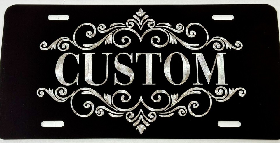 Engraved Custom Personalized Name Car Tag Diamond Etched Metal License P... - $29.95