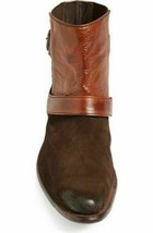 Two Tone Brown Men Jodhpurs High Ankle Magnificent Leather Premium Quality Boots - £127.88 GBP+