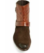 Two Tone Brown Men Jodhpurs High Ankle Magnificent Leather Premium Quali... - £127.59 GBP+