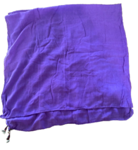 Vtg Lg Oversize Solid Purple Square Scarf Shawl w/Corner Bell Tassles India Boho - £10.16 GBP