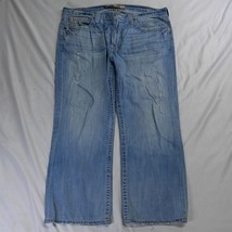 Big Star 38 x 28 Pioneer Boot Cut Light Distressed Bold Stitch Denim Jeans - £23.97 GBP