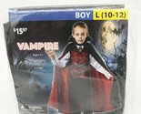New Vampire Costume Boys Large (10-12) Halloween Cosplay shirt cape - $19.79