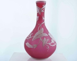 c1890 Thomas Webb English Cameo Glass Vase c - $985.05