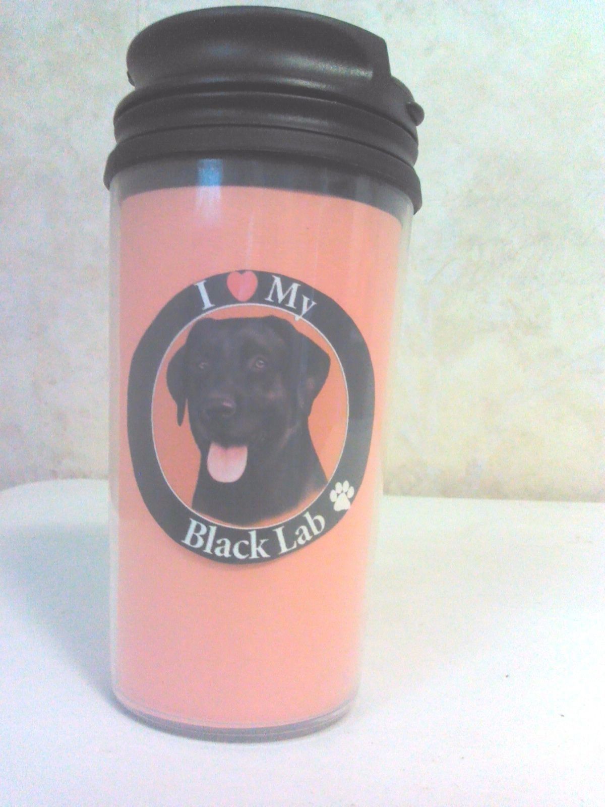 Black Lab Dog Thermo Travel Mug Drinking Cup Glass With Screw on Lids ALL BREED - $5.95