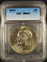 1974 $1 Eisenhower Ike Dollar MS64 ICG Certified Very Choice Brilliant UNC - $18.38