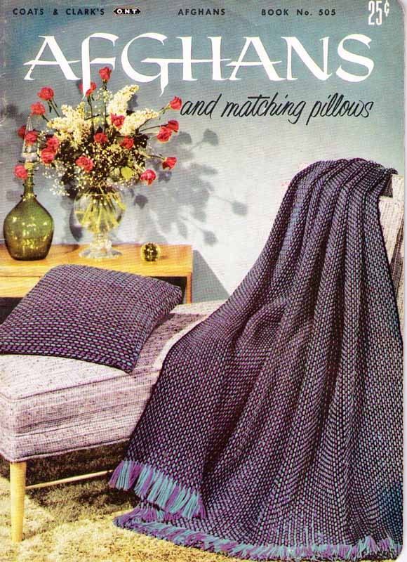 AFGHANS and Matching Pillows - 1954 Coats & Clarks Book No. 505 - $8.00