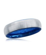 Blue &amp; Silver 6mm Tungsten Ring - $1,010.76 MXN