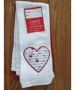 Harper Lane 2 Pack Hand Towels Valentine&#39;s Day &quot;Love&quot; - £19.28 GBP