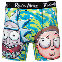 Rick and Morty with Portal Pixelated Boxer Briefs Black - £15.71 GBP