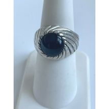 SARAH COVENTRY 925 STERLING SILVER &amp; ONYX RING SIZE 7.25 SKY - $54.05