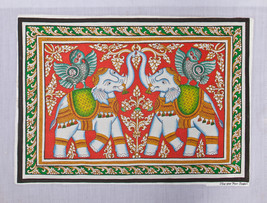 Original Burma Sand Painting - Elephants - 47.5cm x 35cm  / 18.5&quot; x 13.5&quot; - £39.16 GBP