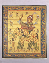 Original Burma Sand Painting - Elephant Musicians  - 63cm x 53.5cm  / 24.5&quot; x 21 - £55.95 GBP