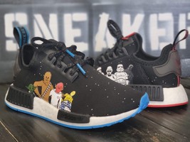 Adidas NMD-R1 JR Star Wars Black/White/Red/Blue Running Shoes FX6503 Kid Size - £49.46 GBP
