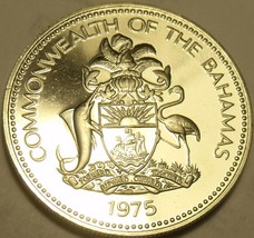 Rare Proof Bahamas 1975 25 Cents~Bahamian Sloop~Only 29k Minted~Free Shipping - $5.67