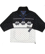 NEW Vintage Tommy Hilfiger Fleece Pullover Jacket Black &amp; White Snowflak... - $135.40 CAD