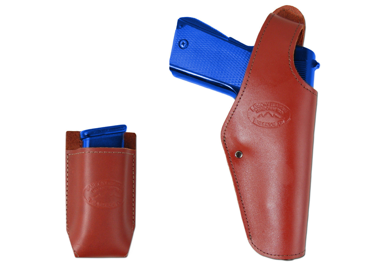 New Barsony Burgundy Leather OWB Holster + Mag Pouch Paraordnance Full Size 9mm - £59.31 GBP