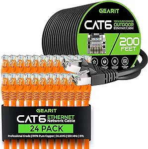 GearIT 24Pack 2ft Cat6 Ethernet Cable &amp; 200ft Cat6 Cable - $199.99