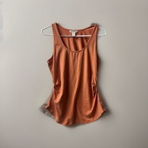 Athleta Outbound Tank Top Vest Ruched Side Scoop Neck Size Medium Orange - £12.11 GBP