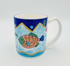 Mikasa Fashion Plate Ocean Collage 12 oz Porcelain Coffee Mug / Cup - DX102  - $17.82