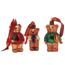 Waterford Teddy Bears Set Of 3 Mercury Glass Teddy Bear Ornaments Origin... - £17.65 GBP