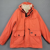 Abercrombie Fitch Men Coat Size L Orange Heavyweight Winter Detach Liner Utility - £98.27 GBP
