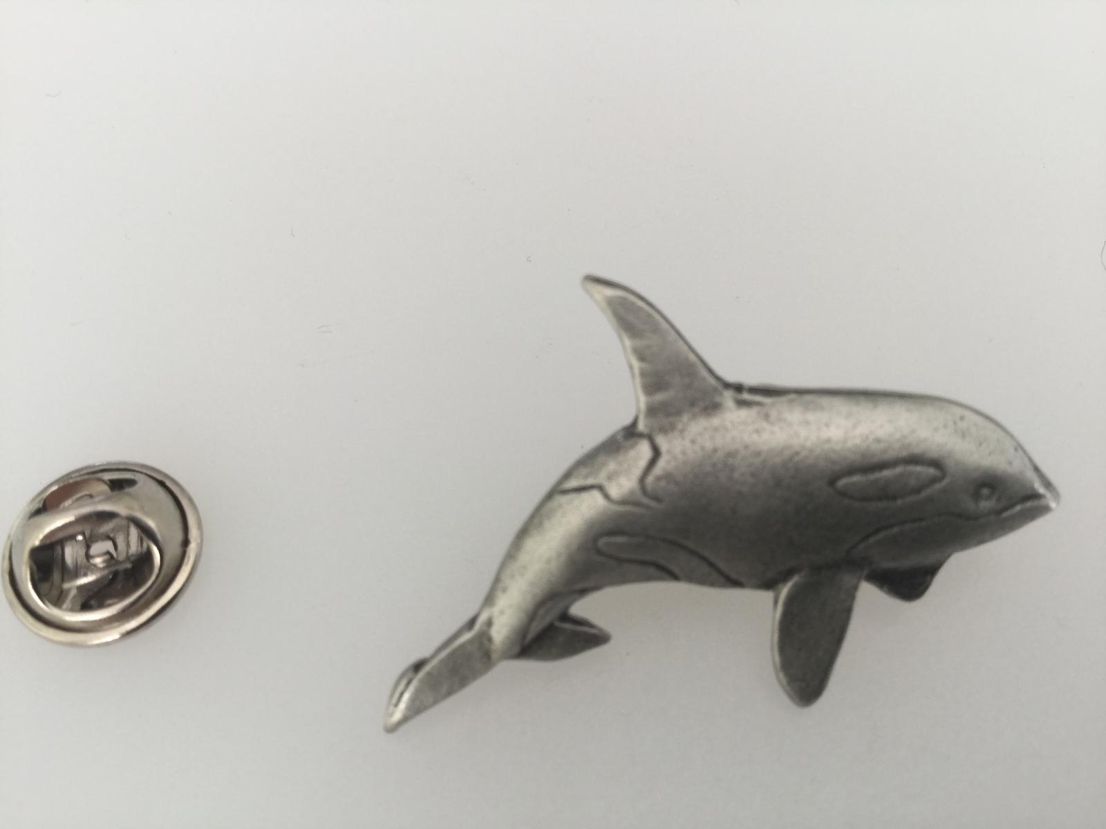 Primary image for Orca Whale Pewter Lapel Pin Badge Handmade In UK