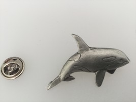 Orca Whale Pewter Lapel Pin Badge Handmade In UK - $7.50