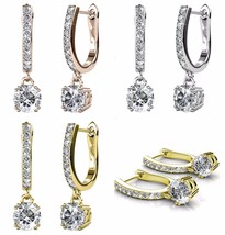Cate and Chloe McKenzie 18K gold plated drop dangle women&#39;s crystal earrings - £55.15 GBP