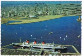 Postcard Cunard Ship RMS Queen Mary Long Beach California - £3.10 GBP