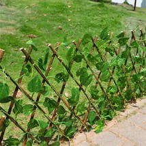 Artificial Green Leaf Retractable Expanding Trellis Fence - £19.64 GBP