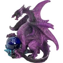 Kheops International 4 Inch Dragon Figurine with Sphere - Purple - £15.98 GBP