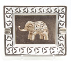 Hermes Elephant Change tray gray brown porcelain Ashtray plate animal - $457.55