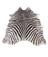 Light Genuine Zebra Cowhide Rug (some patches) Size: 7x5.7 feet Z-023 - $337.15 CAD