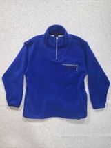 Vintage ESPN store sport quarter Zip Pullover fleece medium oversized bl... - $14.01