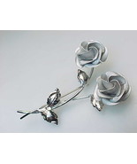 Vintage STERLING Silver FLOWER Floral BROOCH Pin - 2 1/4 inches - FREE S... - $746.39 MXN