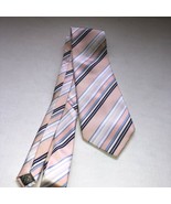 Dior Men&#39;s Necktie Peach Blue Striped 100% Silk NWOT - $48.51