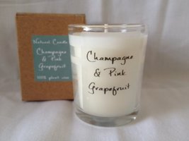 Pink Fizz &amp; Grapefruit 100% plant wax Natural Scented Candle in Glass Vo... - $7.20
